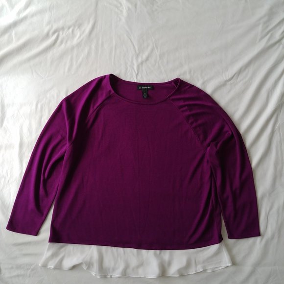INC International Concepts Women's Faux-Layered Sweater 2X Purple - Picture 8 of 12